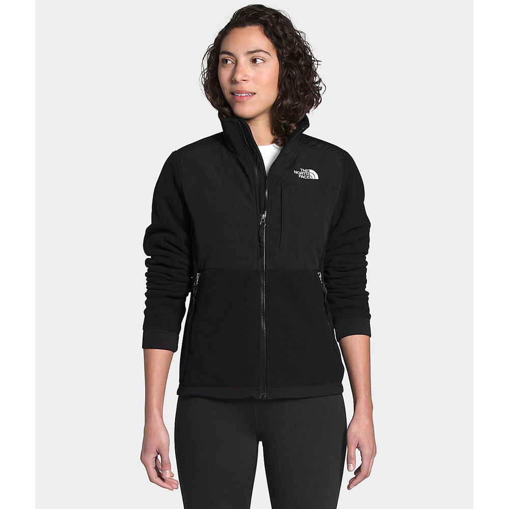 The North Face Fleece Jacket Womens Australia - The North Face Denali 2 Black Snow (RQG-312064)